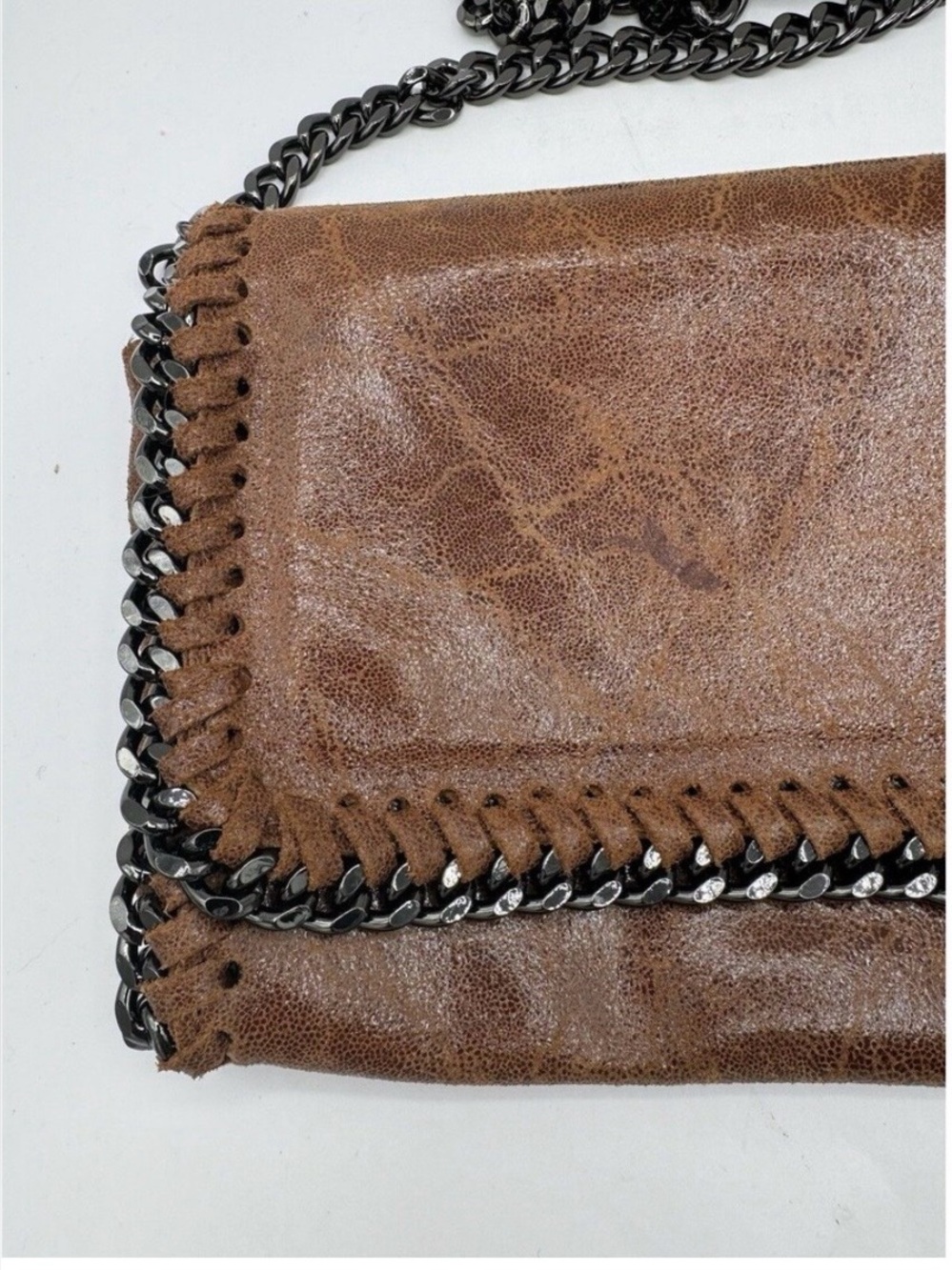 Italian designer BORSE IN PELLE Leather Crossbody Chain Bag - Picture 5 of 10
